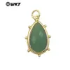 WT-P1974 Exquisite Gota d'Água Colorida Colorida Multicor Opcional Pedra Lápis Lazúli Pó de Cristal Brincos Pingente Acessórios
