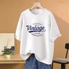 Camiseta de Algodón 100% de Largo Medio y Manga Corta para Mujer Verano Talla Grande Cubre Trasero Camiseta Holgada Cubre Vientre Adelgazante Talla Extra Top