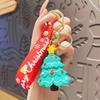 Llavero creativo de coche con diseño de muñeco de nieve navideño, exquisito colgante para mochila escolar de pareja femenina, pequeño regalo de Papá Noel