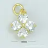 Ventas Directas de Fábrica, Al por Mayor en Stock, Collar Colgante Microincrustado de Cobre, Flor de Trébol de Cuatro Hojas Accesorios de Colgante Individual para Joyería DIY
