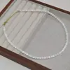 Colar Casual para o Dia a Dia Clássico Mais Fácil de Combinar Fio de Ferradura Natural Pérola Colar Corrente Clavícula 3-6mm Atacado de Fábrica