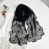 Bufanda Pequeña de Seda Bordada con Encaje Tridimensional Estilo Coreano Bufanda para la Cabeza de Moda Estilo Occidental Primavera y Verano Elegante Cinta Decorativa para el Cabello Bufanda Larga
