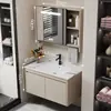 Nuevo Práctico Espacio Panal de Abeja Aluminio Gabinete de Baño Cerámica Integrado Lavabo Encimera de Lavabo Baño Apartamento Pequeño