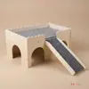 Casa de madera decorativa para hámster dorado transfronteriza, jaula con escalera para trepar para mascotas, nido de hámster, casa de escondite de juguete de madera maciza, villa para conejos