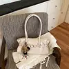 Bolso bandolera de gran capacidad para baguette con cinturón, textura vintage, piel de cera de aceite, color sólido, moda de primavera 2026 nuevo para mujer