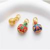 Estilo Antiguo oro arena cloisonné goteo de aceite y familia de bestias doradas colgante de tres piezas joyería lucky diy