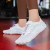 Zapatos de yoga y fitness para interiores para mujer, con suela silenciosa y suave, diseñados para entrenamiento, aeróbicos, ejercicios de salto de cuerda, absorción de impactos y adecuados para uso en casa.; transpirable y antideslizante