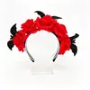 Diadema de Cabeza de Murciélago Oscuro de Halloween Festival de Fantasmas Vestido Negro Rosa Decoración de Fiesta Accesorios para el Cabello Tocado