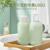 Pe Pelúcia Material Macio Garrafa Verde Recarregável Garrafa Pump para Loção 200ml Frasco para Álcool em Gel Frasco para Gel de Banho 500ml Frasco Plástico Vazio