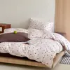 Conjunto de cama de quatro peças em algodão puro com estampa floral fresca Classe A uso em dormitório estudantil e casa fronha de edredom lençol lençol de elástico conjunto de três peças