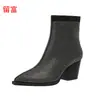 LiuFu 2026 Otoño/Invierno Nuevas Botas de Talla Grande para Mujer con Pedrería para Comercio Exterior, WISH Amazon Botas de Cuero para Mujer Estilo Europeo y Americano