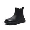 Botines Martin de Cuero Genuino para Mujer 2026 Otoño/Invierno Nuevos de Suela Gruesa, Punta Redonda, Elásticos Vintage, Slip-On, de Piel de Vaca, Tobilleros