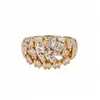 Anillo Geométrico Hueco Abierto Electrochapado en Oro Real de 18 Quilates con Circonita, Anillo Simple y Moderno para el Dedo Índice, Joyería de Lujo Ligero y de Alta Gama