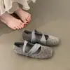 Zapatos Mary Jane Cuadrados Retro Coreanos de Lunares con Tacón Oculto 2026 Otoño Nuevos Bailarinas Planas Zapatos Mocasines