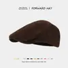Gorra Retro de Gamuza Japonesa para Mujer, Estilo Literario Británico, Boina Reversible Adelgazante para Otoño e Invierno para Hombre