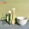 Traje de recipiente para mascarilla de silicona de cuatro piezas salón de belleza película suave polvo spa herramienta mezcladora varilla molde taza medidora mezcla