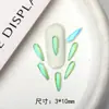 Broca para Uñas Plana de Forma Especial Luz Aurora Verde Flash Decoración Destello Armadura Nueva Joyería Pedrería Súper Destello Popular en Internet TikTok Color Diamante