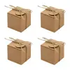 Caja de Dulces Cuadrada Estilo Europeo Transfronterizo Nueva 5*5*5cm Caja de Papel Kraft Retro DIY Caja de Favores para Fiesta Caja de Dulces para Boda