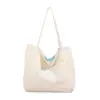 Bolsa de Lona Versátil de Doble Cara para Niñas 2026 Nueva Informal para el Trabajo Grande Bolsa Tote con Estampado Dulce de Letras