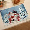 Decoraciones populares para fiestas navideñas en stock: Manteles individuales estilo occidental con estampados de renos y muñecos de nieve, resistentes al calor, versátiles para otoño e invierno, hechos de poliéster