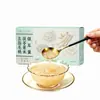 Três Flores de Prata Gutian pêssego de cinco dedos liofilizado, poria, semente de coix e sopa de cogumelo branco, caixa de presente de sopa de cogumelo branco instantânea pronta para comer