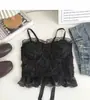 Camisola Sexy de Encaje Camisola Interior para Mujer Camisola Máquina Anti-deslizamiento Fruncido Envoltura de Pecho Ropa Interior