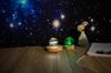 En stock, suministro de luz de noche de madera LED, base luminosa, base de bola de cristal, atmósfera, decoración de escritorio, madera de caucho