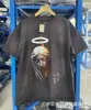 2024 Moda Americana Hip-Hop Marca Nova Retrô Lavada Velha Figura Solta Versátil Gola Redonda Manga Curta Camiseta para Homens e Mulheres