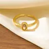 Anillo Ovalado de Diamante Geométrico Minimalista Transfronterizo con un Diseño Cuadrado de Diamante Simple y de Alta Gama, Anillo Abierto Apilable y Ajustable