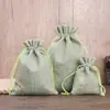 Bolsas de almacenamiento multicolores con cordón hechas de lino, adecuadas para organizar joyas, se pueden imprimir con logotipos y patrones, y son adecuadas para cosméticos, hechas de material compuesto de imitación de lino