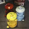 Estilo industrial de hierro retro personalidad creativa hidrante de incendios grande con tapa pie cubo de basura de metal sala de estar exterior barril
