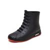 Botas de lluvia de moda para hombre, de media pantorrilla, impermeables, antideslizantes, zapatos de agua, para exteriores, pesca, lavado de autos, zapatos de goma, con forro polar, cálidas, botas de lluvia, venta al por mayor