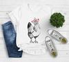 2025 Camiseta de Manga Corta para Mujer con Estampado de Huevo de Gallina de Granja Nuevo Comercio Exterior Europeo y Americano