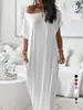 Amazon Transfronterizo 2026 Primavera/Verano Nuevo Vestido de Casa para Dormir de Color Sólido con Mangas de Murciélago Vestido Diario Holgado para Mujer