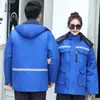 Ropa de Trabajo Espesa de Invierno Ropa de Algodón Hombres Ropa Cálida Protección contra el Frío Ropa de Trabajo Top Taller de Reparación de Automóviles Ropa de Protección Laboral Chaqueta de Algodón de Invierno