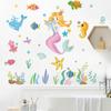 Nova LD96044 desenhos animados mundo subaquático bonito sereia quarto das crianças casa decoração de parede adesivos de parede autoadesivo