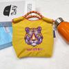Bolsa de Compras Bordada Estilo Japonês com Corrente de Bolas Estilo Semelhante Ecologicamente Correta Tecido de Nylon Flor Saco Carteiro Moda Nicho Bolsa de Compras