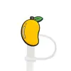Tapas Lindas de Frutas para Popotes (8-10 mm), Tapones para Popotes, Tapas a Prueba de Polvo, Accesorios de Popotes de Caricaturas, Cubiertas Suaves de Goma a Prueba de Polvo, Reciclables