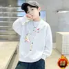 Ropa de Otoño/Invierno para Niños 2026 Nueva Sudadera con Cuello Redondo y Estampado Degradado Versátil para Niños Grandes Sudadera de Manga Larga con Cuello Redondo