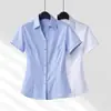 Nueva Camisa Blanca de Manga Corta de Verano 2026 para Funcionarias Públicas, Tops Profesionales de Trabajo para Negocios, Camisas para Entrevistas, Versátil