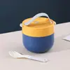 Taza de Desayuno de Acero Inoxidable 304 para Trabajadores de Oficina, Estudiantes, Termo Infantil, Vajilla, Cuchara, Lonchera de Aspecto Elegante, Tazón para Sopa