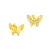 Acessórios DIY Banhados a Ouro Antigo que Preservam a Cor com Pingente de Flor de Rosa Cravejada com Diamantes, Globo Borboleta com Diamantes e Pingente Banhado a Ouro Real