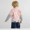 Moda para Niños Versátil Holgado Manga Larga Falso Dos Piezas Otoño 2025 Nuevo Top con Estampado de Dibujos Animados para Niños
