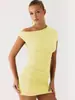 2026 Moda Europea y Americana Transfronteriza para Mujer Falda Corta de Cadera de Alto Nivel Ajustada Versátil Plisada Vestido sin Mangas de Hombros Descubiertos