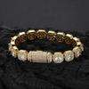 Joyería Transfronteriza Europea y Americana Pulsera de Caramelo de Roca de Zirconia de Corazón de 10 mm Marca de Moda Elegante Diamante Completo Hip-Hop Accesorios de Pulsera para Hombre