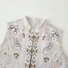 Venta al por mayor transfronteriza 2026 Moda europea y americana casual simple con estampado chaqueta de manga larga con cuello mao para mujer D17401