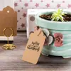 Etiqueta de Papel de Embalaje Marrón Etiqueta en Blanco Escribible Mensaje Horneado Regalo Pizarra de Madera Rectangular Colgante de Cuerda de Cáñamo