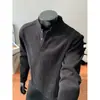 Nova camiseta retrô masculina de outono com manga longa e padrão de ondas, top casual moderno para atividades ao ar livre
