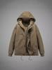 Casaco acolchoado de algodão de inverno masculino casual jaqueta acolchoada de lã de cordeiro forrada com fleece jaqueta grossa com capuz para homens de meia-idade casaco acolchoado de algodão casaco
