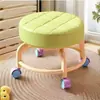 Taburete Giratorio Dopamine con Ruedas para Uso Doméstico, Taburete Bajo con Ruedas, Taburete Infantil, Silla Pequeña, Taburete Móvil para Sofá de Sala de Estar